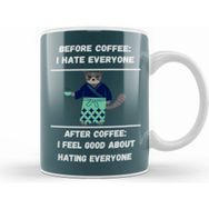 Humuts Cat Funny Coffee Drinks Lover Gift Quote Ninja Vintage Retro Rainbow Style Kupa Bardak