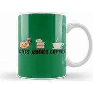 Humuts Cats Coffee Books Kupa Bardak