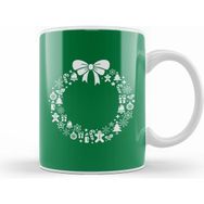 Humuts Christmas Wreath Pattern Kupa Bardak