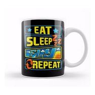 Humuts Cute Eat Sleep Fly Repeat Airplane Pilot Aviation Kupa Bardak