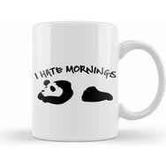 Humuts Cute Funny I Hate Mornings Lazy Panda Sleepy Kupa