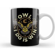 Humuts Cute & Funny Owl All I Do Is Win Pun Winning Owl Kupa