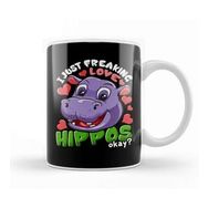 Humuts Cute I Just Freaking Love Hippos, Okay Baby Hippo Kupa Bardak