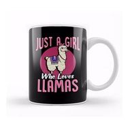 Humuts Cute Just A Girl Who Loves Llamas Cute Fluffy Lama Kupa Bardak