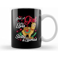 Humuts Cute Just A Girl Who Loves Sloths & Llamas Kupa