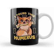 Humuts Cute Kitten I Found This Humerus Funny Cat Pun Beyaz Kupa