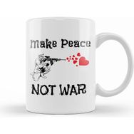 Humuts Cute Make Peace Not War Soldier Shooting Hearts Beyaz Kupa