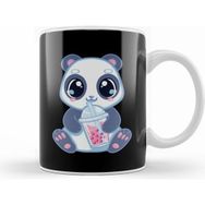 Humuts Cute Panda Boba Bubble Tea Panda Bear Boba Drink Beyaz Kupa