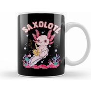 Humuts Cute Saxolotl Adorable Sax Playing Axolotl Pun Beyaz Kupa