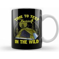 Humuts Cute Time To Test Yourself in the Wild Tent Outdoor Camping Kupa Bardak
