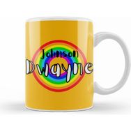 Humuts Dwayne Johnson Retro Rainbow Style Beyaz Kupa