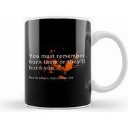 Humuts Dystopian You Must Remember To Burn Them Quote Beyaz Kupa