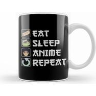 Humuts Eat Sleep Anime Repeat Beyaz Kupa