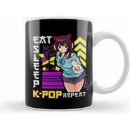 Humuts Eat Sleep K Pop Repeat Kpop Kawaii Korean Music Beyaz Kupa