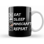 Humuts Eat Sleep Mine Repeat Minecraft Game Beyaz Kupa