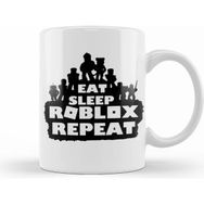 Humuts Eat Sleep Roblox Repeat 01 Beyaz Kupa