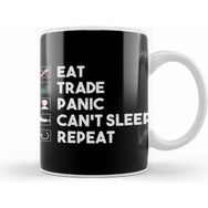 Humuts Eat Trade Panic Cant Sleep Repeat Trading Beyaz Kupa