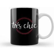 Humuts French Slogan Tres Chic Circle Kupa Bardak