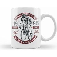Humuts Fun Cool Urban Pedal Pusher Bicycle Racing Team Beyaz Porselen Kupa Bardak