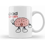 Humuts Funny Bad Brain Beyaz Porselen Kupa Bardak