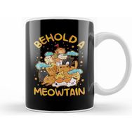 Humuts Funny Behold a Meowtain Cat Mountain Kitty Pun Beyaz Kupa