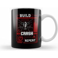 Humuts Funny Build Crash Repeat Drone Pilot Droning Beyaz Kupa