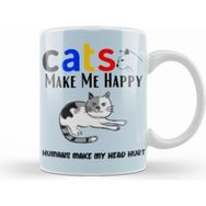 Humuts Funny Cat Lover Funny Cat Lover Gifts For Men Kids Beyaz Kupa