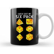 Humuts Funny Check Out My Six Pack Dice Pun Beyaz Kupa