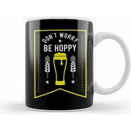 Humuts Funny Dont Worry Be Hoppy Cute Beer Drinking Pun Beyaz Kupa