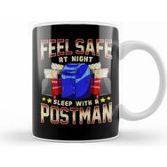 Humuts Funny Feel Safe At Night Sleep With A Postman Pun Beyaz Kupa