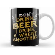 Humuts Funny I Dont Drink Beer I Drink a Wheat Smoothie Beyaz Kupa