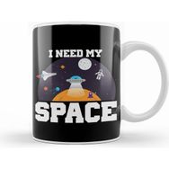 Humuts Funny I Need My Space Astronaut Aliens Spaceship Beyaz Kupa