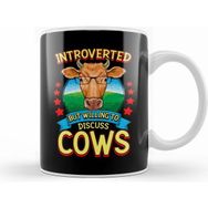 Humuts Funny Introverted But Willing to Discuss Cows Beyaz Kupa