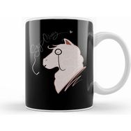 Humuts Funny Llama With Class Tophat Monocle Cute Lama Beyaz Kupa
