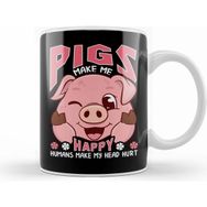 Humuts Funny Pigs Make Me Happy Humans Make My Head Hurt Kupa Bardak