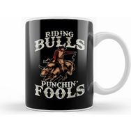 Humuts Funny Riding Bulls Punchin Fools Competitive Pun Kupa