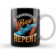 Humuts Funny Snowboard Beer Repeat Snowboarding Kupa Bardak