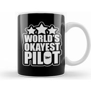 Humuts Funny World S Okayest Pilot Airplane Piloting Pun Kupa Bardak