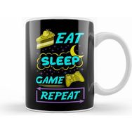 Humuts Gamer Eat Sleep Game Repeat Anime Kawaii Gaming Kupa Bardak