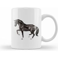 Humuts Geometric Animal Black Horse Kupa Bardak