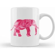 Humuts Geometric Animal Pink Elephant Kupa Bardak