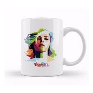 Humuts Geometric Celebrity Scarlett Johansson Kupa Bardak