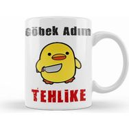 Humuts Göbek Adım Tehlike Sarı Civiciv Komik Kupa Bardak