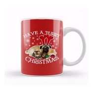 Humuts Have a Furry Christmas Dog and Cats Beyaz Porselen Kupa Bardak
