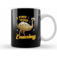 Humuts I Find You Emusing Adorable Emu Amusing Pun Kupa Bardak