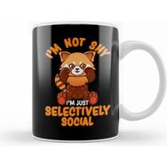 Humuts I M Not Shy I M Just Selectively Social Red Panda Kupa Bardak