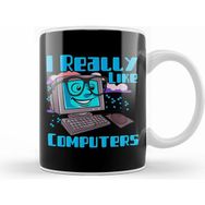Humuts I Really Like Computers Nerdy Tech Guy Geek Beyaz Kupa