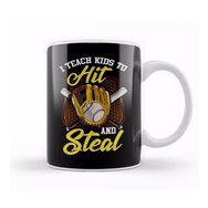 Humuts I Teach Kids To Hit And Steal Funny Baseball Coach Kupa Bardak