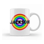 Humuts Jackson Name Personalized Custom Vintage Retro Rainbow Design Gift Baby Gift For Him Kupa Bardak
