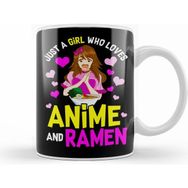 Humuts Just A Girl Who Loves Anime And Ramen Funny Foodie Kupa Bardak